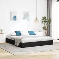 Otomano lovos rėmas su saugykla Juodas 180 x 200 cm audinys