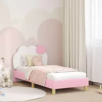 Vaikiška lovos konstrukcija su galvūgaliu Rožinė 80 x 160 cm PU