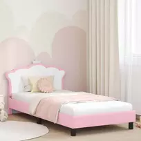 Vaikiška lovos konstrukcija su galvūgaliu Rožinė 90 x 200 cm PU