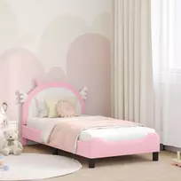 Vaikiška lovos konstrukcija su galvūgaliu Rožinė 80 x 160 cm PU