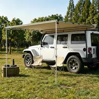 Markizė nameliui ant ratų, smėlio spalvos, 3,6x3x2,15m