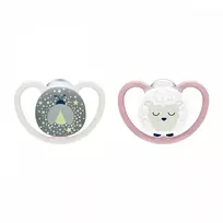 NUK čiulptukas Perfect Match Air Night FIREFLY/SHEEP 0-6 mėn., 2 vnt.