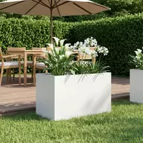 Sodo vazonas Balta 50 x 40 x 40 cm Šaltai valcuotas plienas
