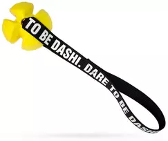 Dashi Geltonas TPR tampymo kamuoliukas 8cm – tvirtas, ilgaamžis žaislas su juostele rankenai