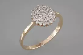 Auksinis žiedas su cirkoniais Brasco 54144