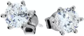 Balto aukso auskarai su cirkoniais Brasco 56790