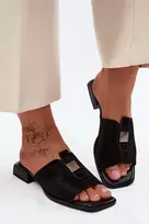 D&A Elegantiškos moteriškos odinės šlepetės