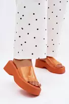 Boto Oranžinės platforminės šlepetės