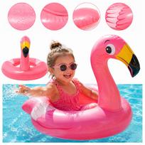 Pripučiamas flamingo plaukimo ratas vaikams, PVC, 76x55 cm
