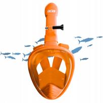 Vaikiška pilno veido nardymo kaukė su XS vamzdeliu ir GoPro Orange laikikliu