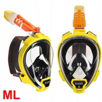 Viso veido nardymo kaukė OCEAN REEF ARIA QR+ GoPro geltona M/L su plūde