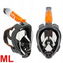 Pilnas veido nardymo kaukė OCEAN REEF ARIA QR+ GoPro juoda BK M/L su plūde