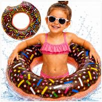 Pripučiamas spalvotas donut plaukimo ratas vaikams
