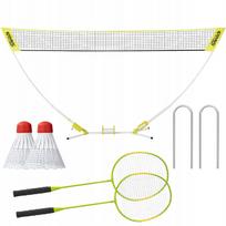 Badmintono rinkinys su 335 cm tinklu, 2 raketėmis, plunksninukais ir dėklu