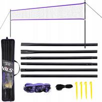 Badmintono tinklas NILS 620 cm su rėmu dėkle