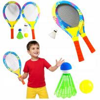 Paplūdimio badmintono rinkinys, 2 raketės, strėlytės, kamuoliukas, teniso padeliai