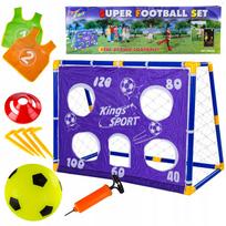 Futbolo vartai su kamuoliu, pompa, adata, kuoliukais ir liemenėmis 2in1