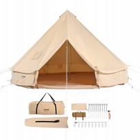 Palapinė Canvas Bell Tent 3m 4 sezonų 4 asmenims su krosnelės anga