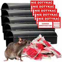 Graužikų deratizacijos stotelė FEEDER, 5 vnt. + 1 kg nuodų žiurkėms ir pelėms