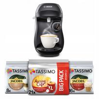 Kapsulių kavos aparatas Bosch Tassimo Happy juodas + 3x Tassimo