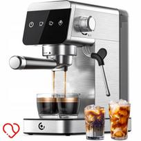 Espresso kavos aparatas 20 bar LED 1,2 l 1350 W su pieno plakikliu nerūdijančio plieno