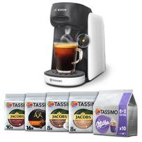 Kapsulių kavos aparatas Bosch Tassimo Finesse baltas, 56 kavos kapsulės
