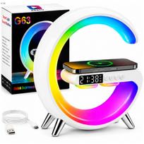 Belaidis garsiakalbis su RGB apšvietimu, Bluetooth žadintuvu ir belaidžiu įkrovikliu