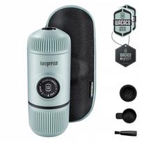 Nešiojamas kavos aparatas Wacaco Nanopresso Arctic Blue su kompaktišku dėklu