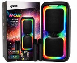 Nešiojama belaidė Syste RGB 20W BT karaoke kolonėlė su 2 mikrofonais