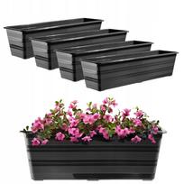 Didelis 60 cm balkoninis vazonas gėlėms, 4 vnt.