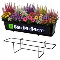 Metalinė 60 cm juoda pakaba balkonų gėlių loveliui