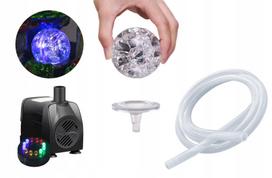 Fontano siurblys su LED, stiklo rutuliu ir žarna, H=150 cm