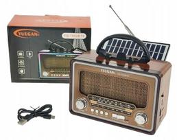 Radijo retro Bluetooth FM USB SD saulės kolonėlė su šviesa