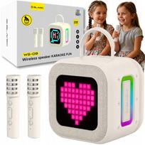 Bluetooth garsiakalbis karaoke rinkinys su 2 mikrofonais ir RGB ekranu