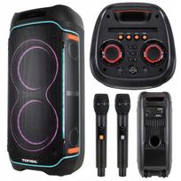 Belaidė kolonėlė Tonsil Party Box 1601 BT FM TWS 1500 W su 2 mikrofonais