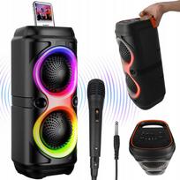 Bluetooth kolonėlė su karaoke mikrofonu, 7 RGB apšvietimo režimai