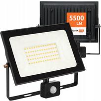 LED halogeninis prožektorius 50W 5500 lm IP65 su judesio jutikliu šaltai baltas