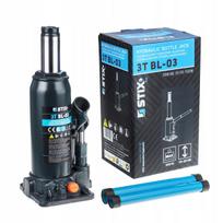Hidraulinis butelinis domkratas STIX BL-03, 3 t, 195–390 mm, dvi pakopos