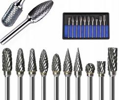 Grąžtų frezų rinkinys medžio drožybai, metalui, 10 vnt, 3 mm