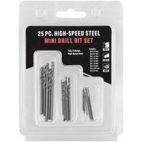 Mini grąžtų rinkinys metalui, 25 vnt., 0.5–3.0 mm
