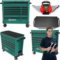 Įrankių vežimėlis SATA 11 stalčių PRO be įrangos ST95114G-PRO