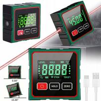 Elektroninis kampų matuoklis su magnetine baze ir LCD