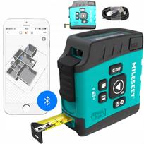 Lazerinis atstumo matuoklis TEL 40m BT LCD, 5 matavimo funkcijos, USB-C
