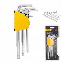 Raktų rinkinys 9 vnt. Deli Tools su rutuline galvute, chromuotas plienas