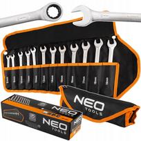 Raktų su terkšle rinkinys 8–19 mm, 12 vnt., NEO TOOLS