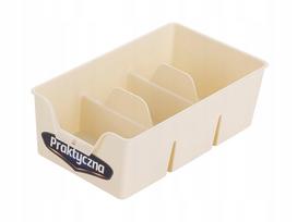Plastikinis biuro stalčiaus organizatorius Bentom S 22x13,5 cm, kreminės spalvos