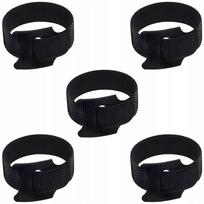 Velcro juostelė laidų tvirtinimui, juoda, 15 cm, 5 vnt.