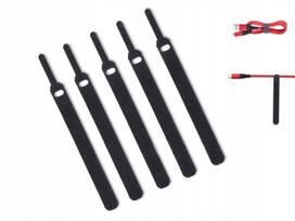 Laidų tvirtinimo velcro ANTI-LOST, juoda, 11 cm, 5 vnt.