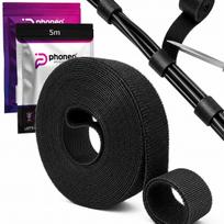 Kabelių laikiklis Velcro juosta, reguliuojama, 5 m