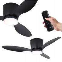 Lubų ventiliatorius su LED lempa EBERG ARX 106cm, 3 mentės, pultelis